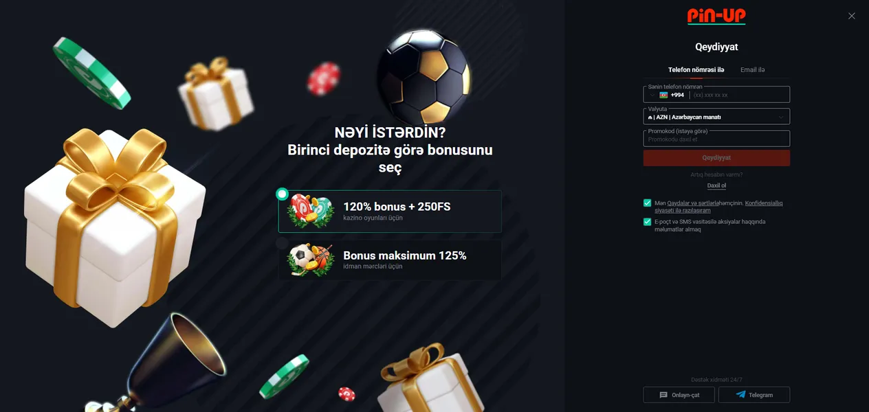 PinUp profilinin yaradılması üzrə qısa bələdçi